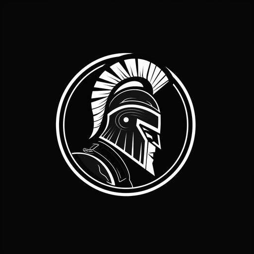 Logo, Centurion Helmet, modern minimalist, Black, White, Simple