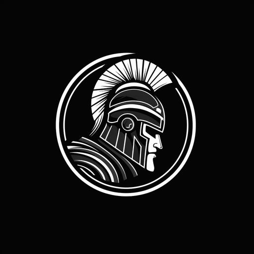 Logo, Centurion Helmet, modern minimalist, Black, White, Simple