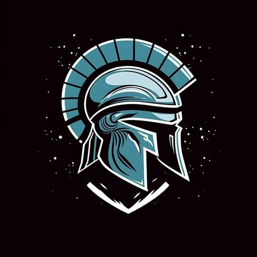 Logo, Centurion Helmet, modern minimalist, Black, White, Tifanny Blue