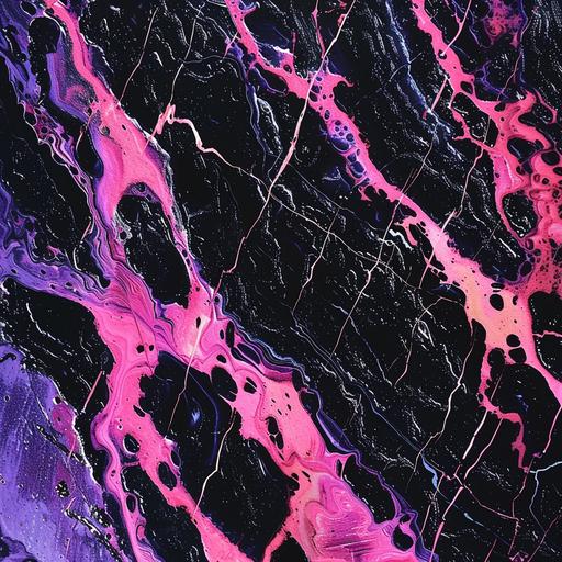 Abstract, bold colors, black marble effect with bright pink and purple marble effect, 16k, HDR