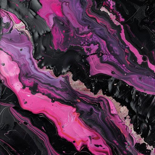 Abstract, bold colors, black marble effect with bright pink and purple marble effect, 16k, HDR