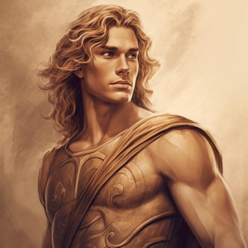 Achilles fanart, song of achilles, greek statue, young with long hair