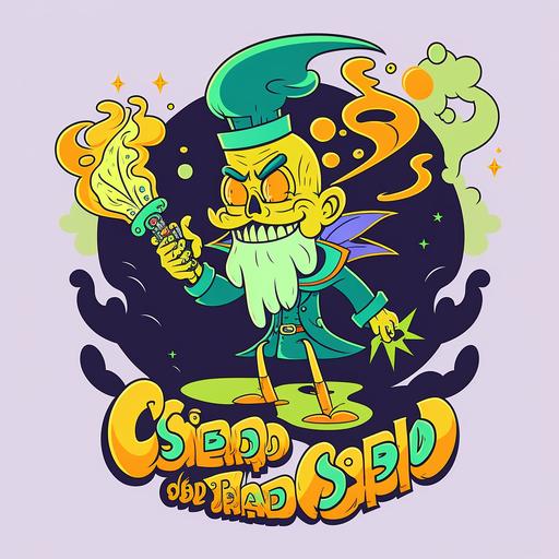 Acid wizard spell to Springfield Stoner vector cartoon 50s cuphead jet set radio 90s cartoon network Nickelodeon