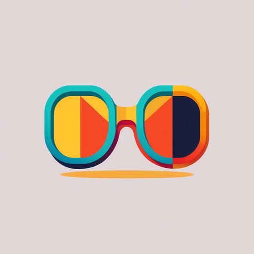 Vectorized 2d logo, Carnival glasses company, simple shapes, flat icon, emoji style --v 4