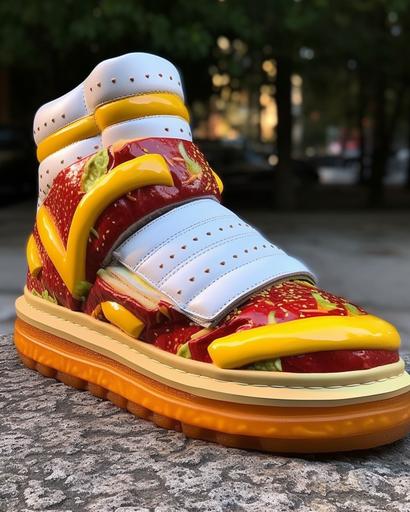 Adidas burger shoes, aesthetic --ar 8:10