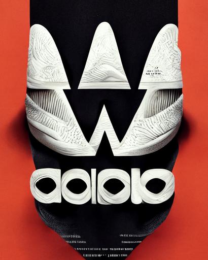 Adidas shoes poster with realistic 3d big letter 