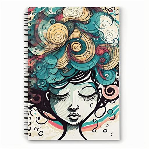Aesthetic Spiral Notebook Journal For Women - Cute Abstract