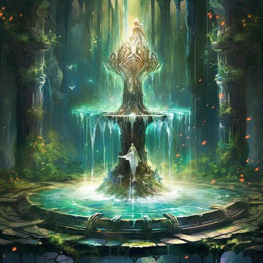 After days of travel, they reached the heart of the magical kingdom. The kingdom was in ruins, and its once-glowing Jewel Fountain had run dry. Lily remembered the shimmering emerald on the key they found. With a spark of hope, she placed the key into the fountain, and suddenly, water began to flow, and the fountain's magical powers returned