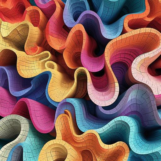 An Isometric abstract jigsaw puzzle made with a variety of colors. --v 6.0