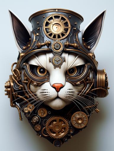 An angry steampunk calavera cat. --ar 3:4 --v 5.2