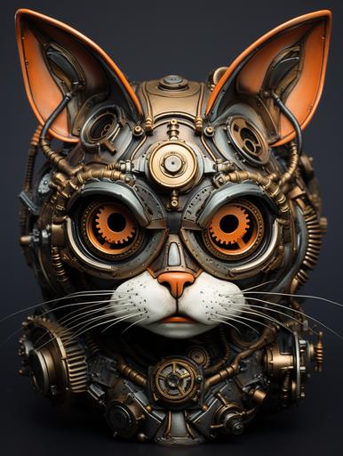 An angry steampunk calavera cat. --ar 3:4 --v 5.2