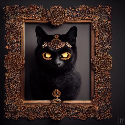 Anthropomorphic majestic black Cat ,Day of The Dead, Day of The Dead , portrait, finely detailed armor, cinematic lighting, intricate filigree flower design, 4k, 8k, unreal engine, octane render, close up, unreal engine, Matisse --testp