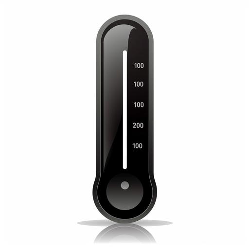 a simple bold glossy black icon of a hot thermometer on a white::3 background, buttons numbered correctly 1,2,3,4,5,6,7,8,9, high definition, --q 1 --stylize 50 --v 5 --no frame --no black background --no circle around image