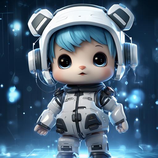 Artificial intelligence character combined with bear, mechanical, futuristic, cute, friendly, reliable feeling, identity of artificial intelligence media, minimalist, simple, pretty robot, pretty, beautiful, very beautiful, attractive --s 250