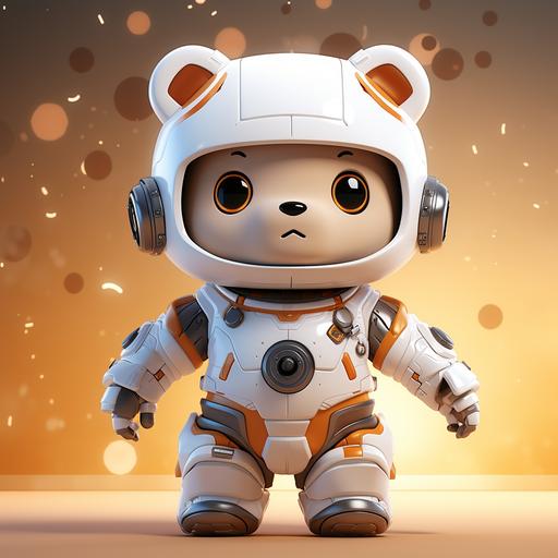 Artificial intelligence character combined with bear, mechanical, future-oriented, cute, friendly, reliable feeling, identity of artificial intelligence media, minimalist, and simplicity --s 250