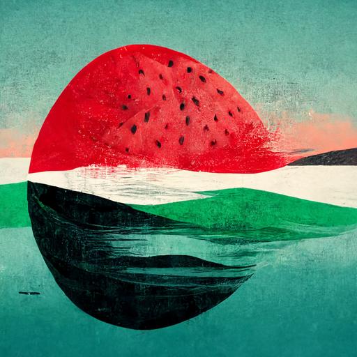 palestine with the colors of water melon