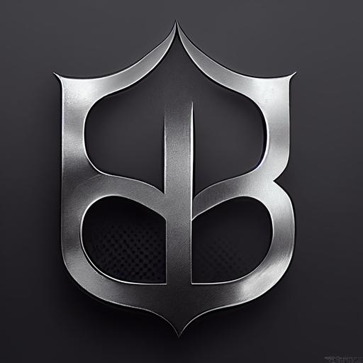B.G.K logo monogram silver logo color, black background, under the name BANG BLACK logo,unreal engine 5,8k --upbeta