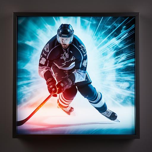 Backlit canvas iconic sport frame, led light frame