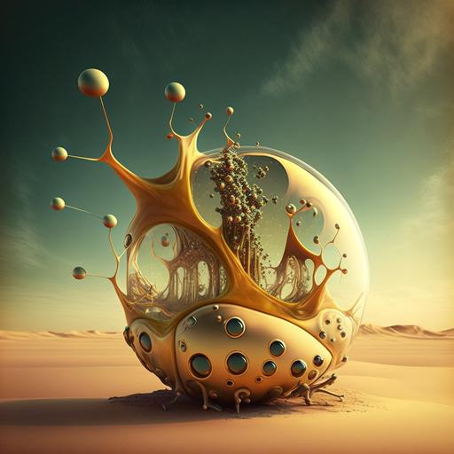 Bacteria in the universe depicted by Salvador Dali::3d::wallpaper::full HD --v 4