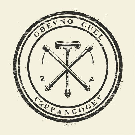 Create a logo for a new exclusive group. We are trying to copy the country club logo and have cross swords on the inside of the circle. Make it feel a bit faded and older