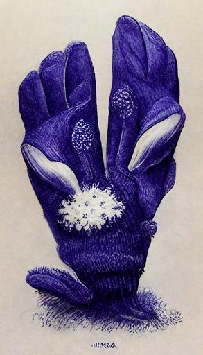 Ballpoint pen drawing of Snow glove in the summer --ar 9:16 --uplight