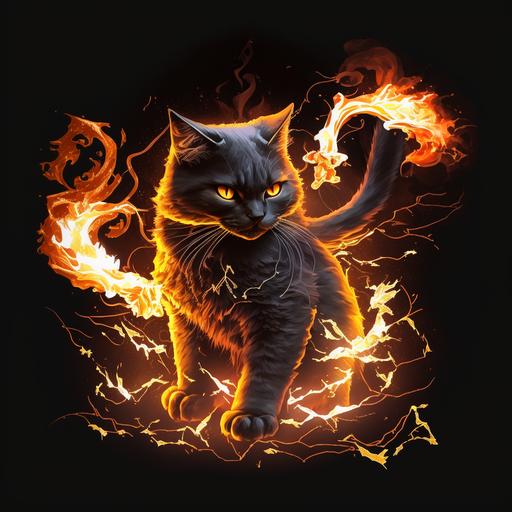 Balrog cat is standing up to compete with a witch logo only