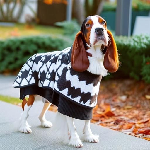 Basset Hound Poncho Dog Sweater --q 2 --niji