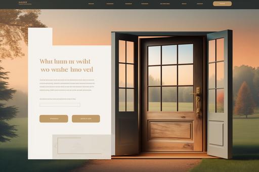 Beautiful landing page for selling windows, doors and gates website, design, ux/ui, ux, ui --ar 3:2 --v 4