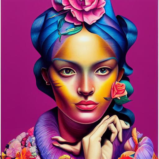 Beautiful woman by Diego Rivera, by Lisa Frank, Illustration, Anatomical Drawing --creative --test