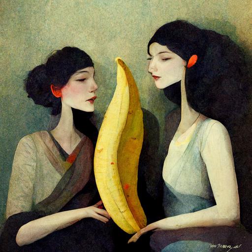 Beautyful Women eating a Banana