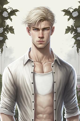 Benjamin Coratello, a young and handsome 21 year old norwegian man, garden, full body, manga, 3d --seed 3909641246 --ar 2:3 --v 4