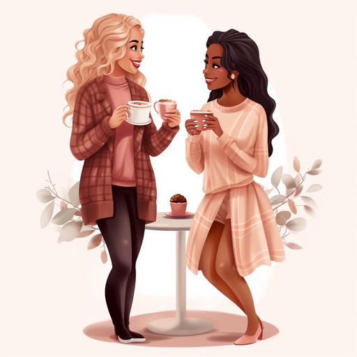 Best friends clipart, Soul sisters clipart, Besties clipart, Bff clipart, Brunch clipart, Coffee girl clipart, Coffee Shop Clipart, 8k