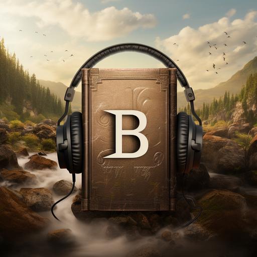 Bible audio logo, using letters b,a,f with focus on b, modern, clean, ultra hd