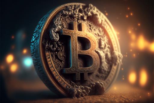 Bitcoin epic logo, tilt-shift, photorealistic photo, HDR, 4K, high quality, great composition, cinematic --ar 3:2