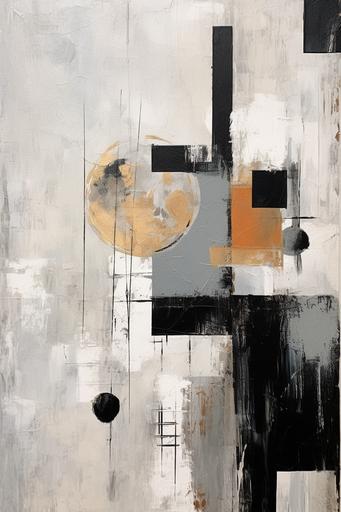 Black Beige white gray minimalist contemporary eclectic abstract wall art --ar 24:36