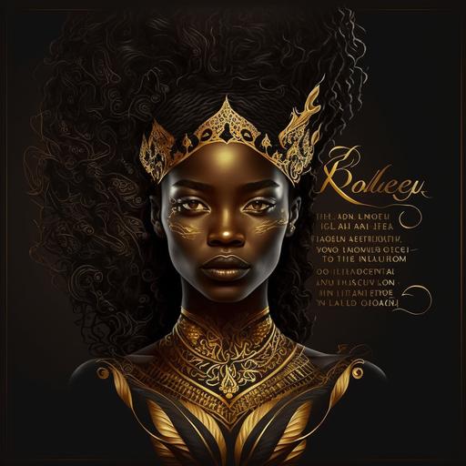 Black queen in gold quotes
