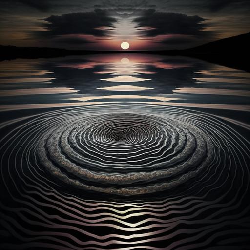 Body of water with ripples as if someone dove into the water