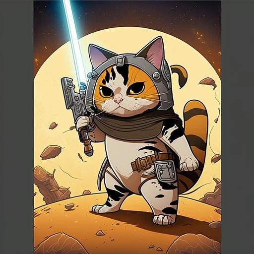 cat, laserpaintball, birthday invitation, star wars, Disney cartoon style --v 4 --stylize 500