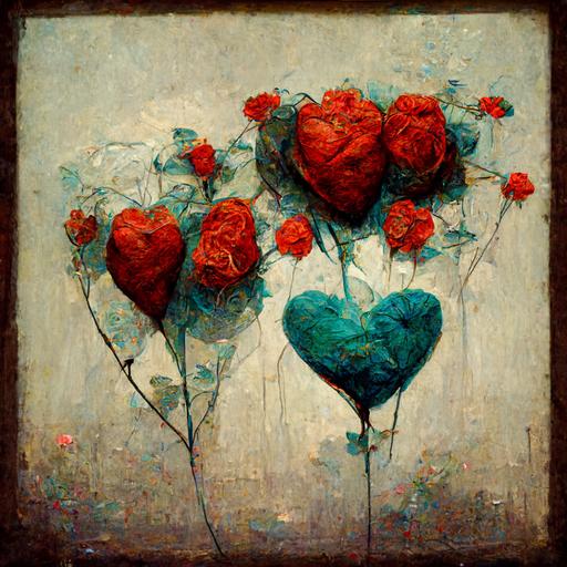 Roses, Van Gogh, I love you, hearts