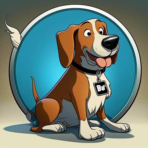 Brand identification symbol , dog sitting, cartoon , --no text fonts letters
