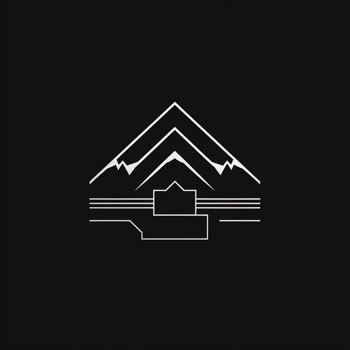 create a slick black and white techno house hub logo with a capital H and an image of a house