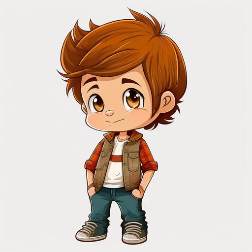 Brown Hair Cartoon Character Boy Cartoon , Transparent - Brown Hair Cartoon Characters , white background