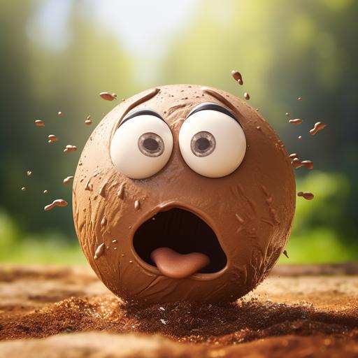 Brown clay ball is a toon drawing.