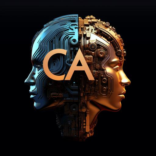 C&A logo metaverse cyberpunk 3d logo black background