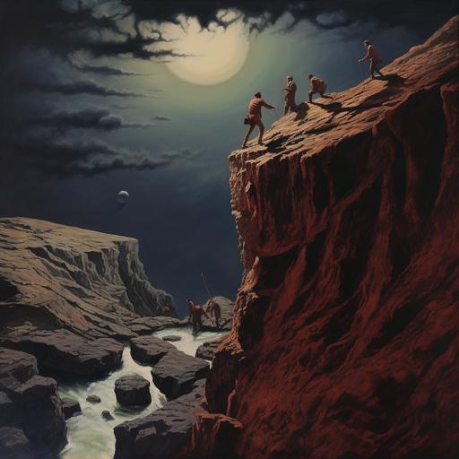 sleepwalkers falling off a cliff