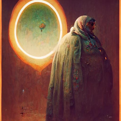 Fat old Arab Bussinesswoman :: Octopus Person Hybrid :: Portrait of fat Saudi Grandmother, octane render, 3d art, reflective, god rays :: painting by Wassily Kandinsky:: painting by frank frazetta :: dawn lighting, cinematic scene, intricate detailed, ultra realism, octane render, 8k  --test --creative  --chaos 10  --v 3