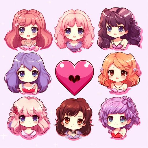 CUTE ANIME VALENTINES THEMED HEARTS CLIPART IMAGE