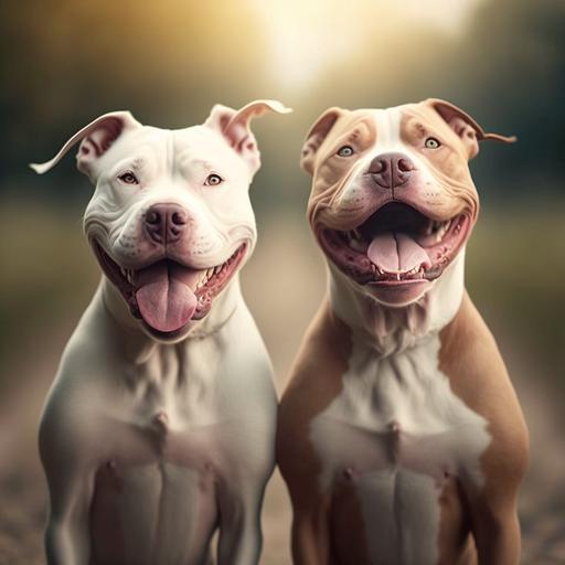 smiling pitbulls