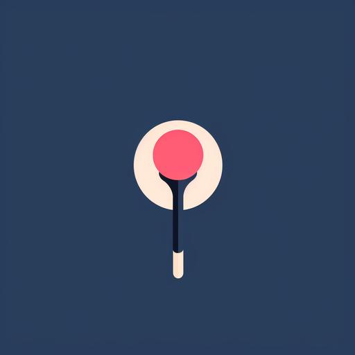 a minimal logo with a head and a paddle ball