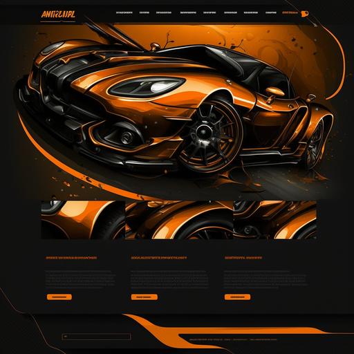 Car detailing website   shop page   modern style   orange and black colours   service prices